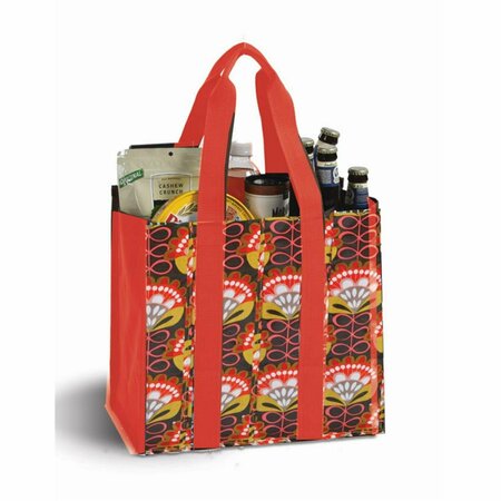 PICNIC PLUS Coated canvas carry all shopping- travel tote - Orange Martini PSA-802OM